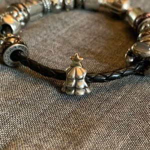 Retired Pandora Tree bead - sterling silver & 14k